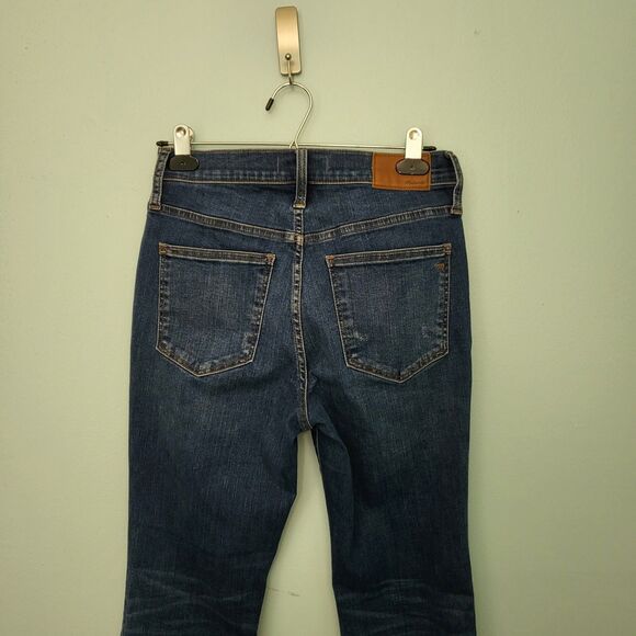 MADEWELL Jeans Womens 26 Cali Demi Boot Blue Denim Cropped Raw Hem Mid Rise - Picture 6 of 10